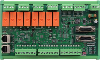 EtherCat 24- Punkteingabe / 16- Punktausgabe (8 Relay & 8 Transistor) / 2- Achsensteuerung IO Bewegungsmodul ESC-I24O16A 2- R 8-}}} v1